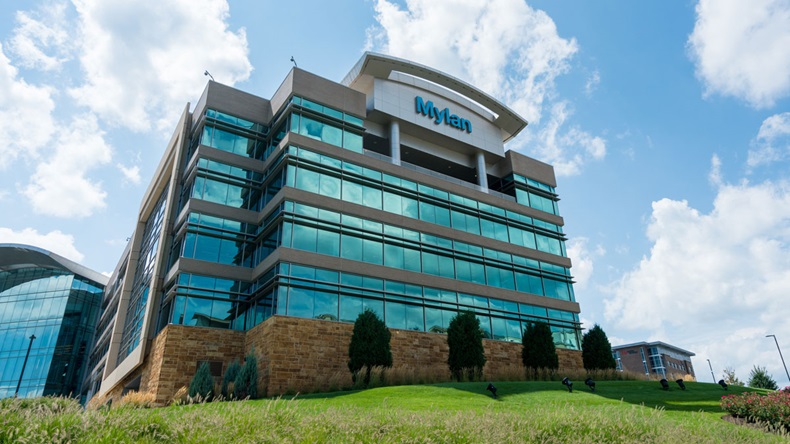 CANONSBURG, PENNSYLVANIA, USA - AUGUST 17: Exterior of Mylan Global Headquarters on August 17, 2017 in Canonsburg, PA. Mylan is in the news over pricing of the Epipen.