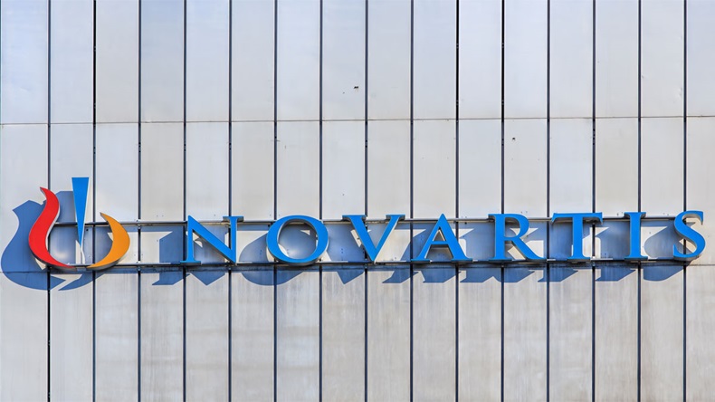 Basel, Switzerland - 27 August, 2016: sign on the wall of a Novartis building. Novartis International AG is a Swiss pharmaceutical company based in Basel, Switzerland.