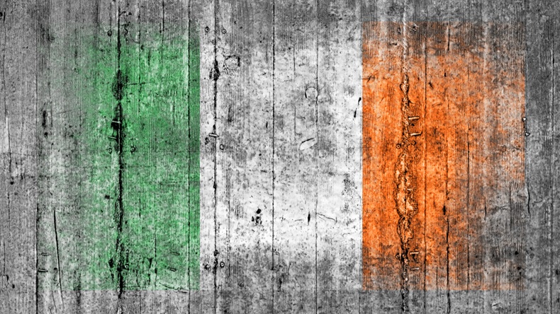 Ireland flag painted wood