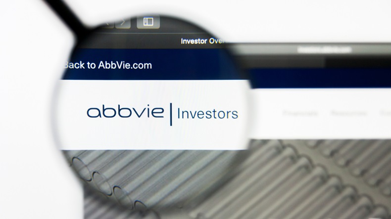 Richmond, Virginia, USA - 8 May 2019: Illustrative Editorial of AbbVie Inc website homepage. AbbVie Inc logo visible on display screen. - Image 