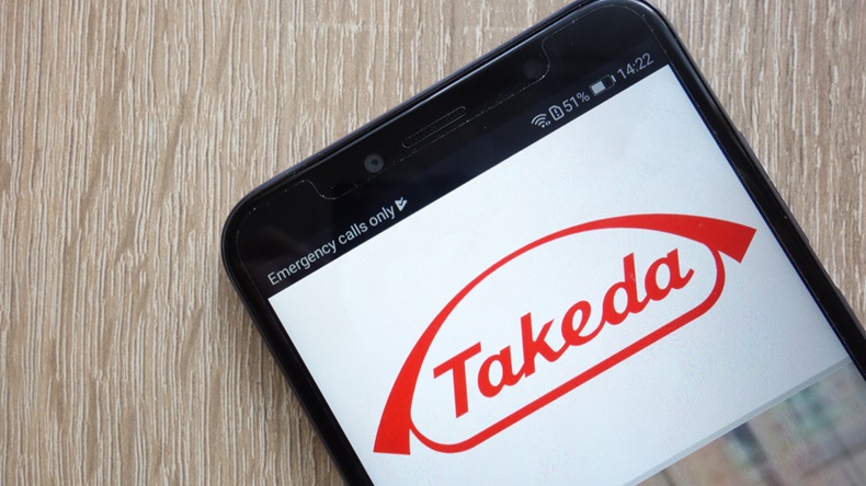 KONSKIE, POLAND - JULY 21, 2018: Takeda Pharmaceutical company website displayed on a modern smartphone - Image 
