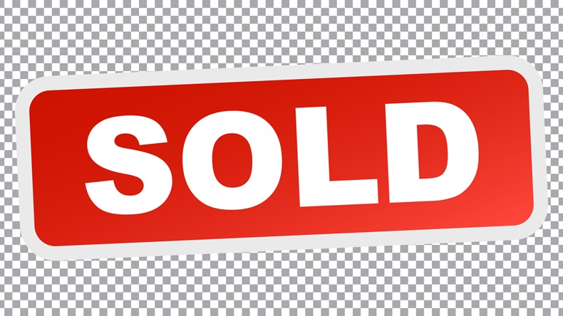 SOLD red stamp. Flat vector icon - Vector 