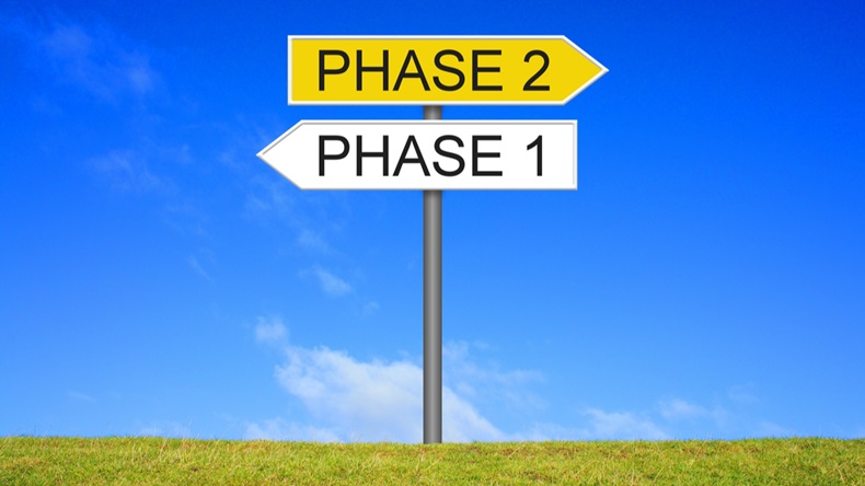 Signpost outside is showing Phase 1 and Phase 2