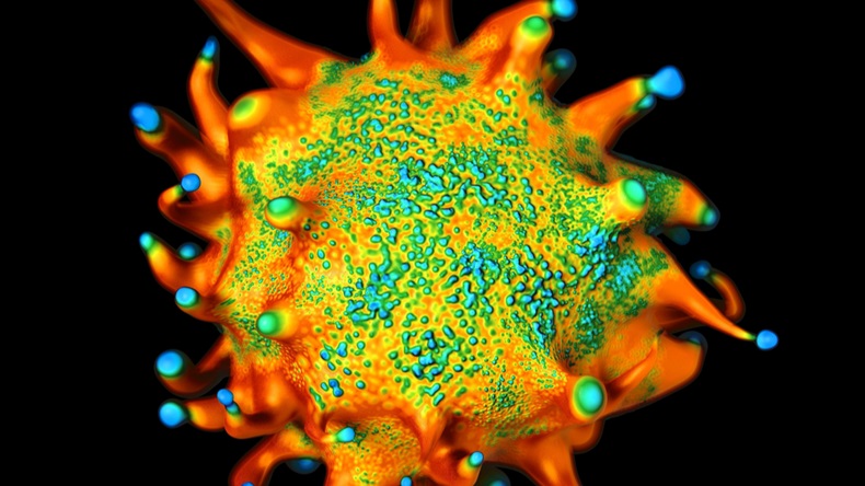 Lymphoma cancer cell - 3d rendering