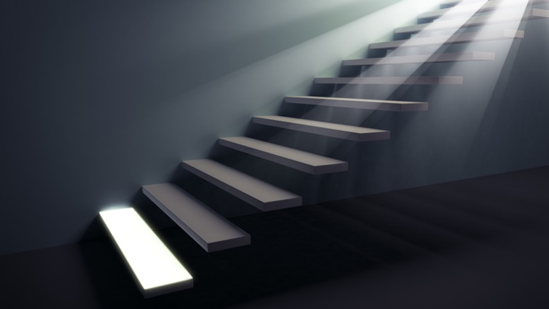 Stairway to the light. First step