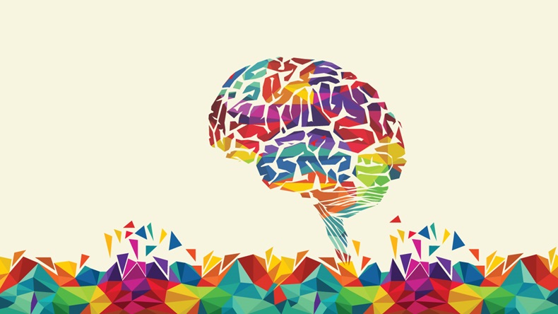 vector illustration of colorful brain