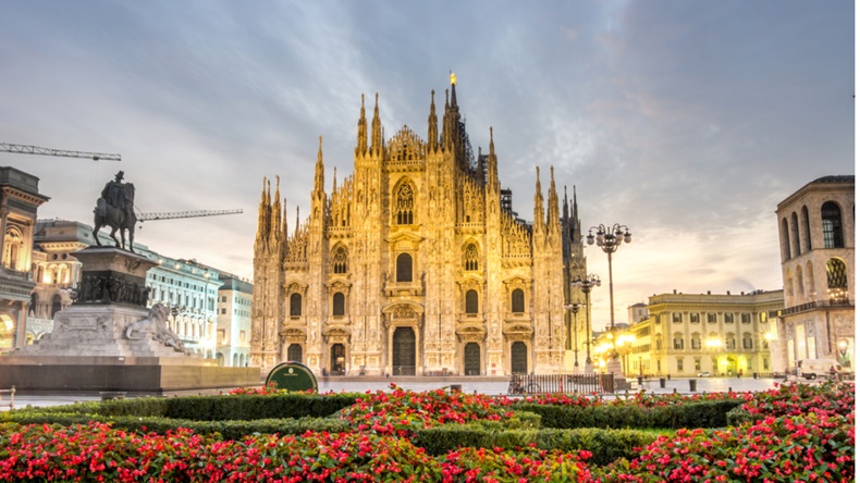 Beautiful view of Duomo Cathedral, Milan