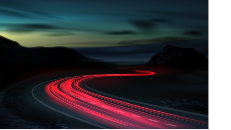 vector image of long term exposure to light vehicles