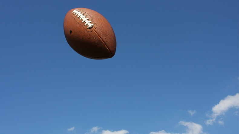 Spiraling football in the sky