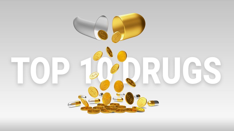 Top 10 Drugs, pills and dollar