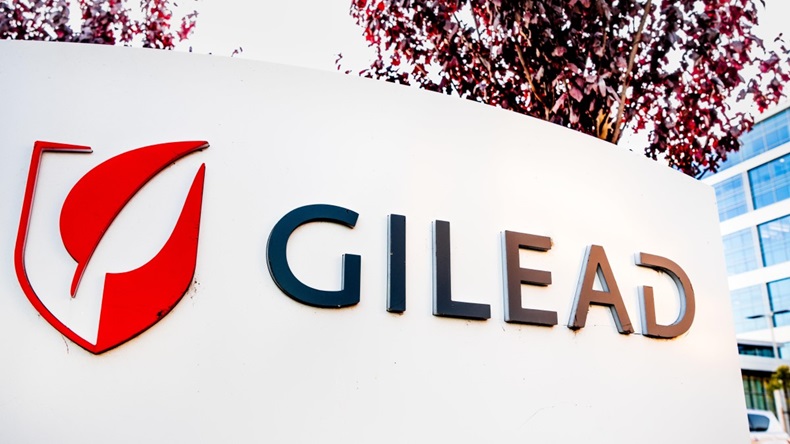 Gilead sign at their headquarters in Foster City