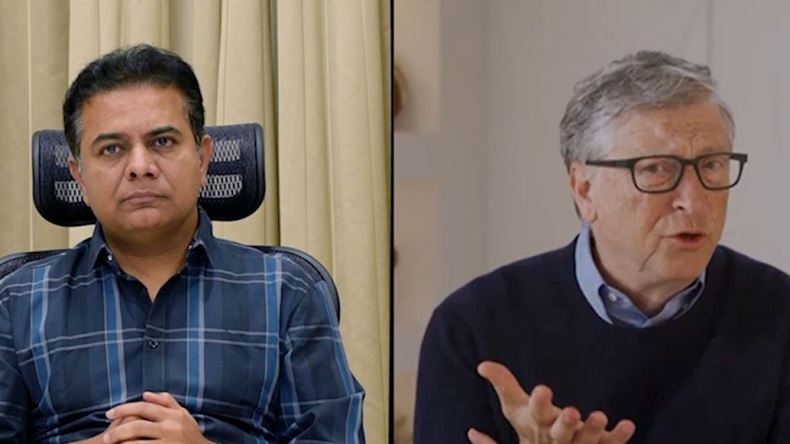 KT Rama Rao and Bill Gates