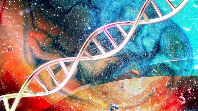 DNA genetic code biotechnology background science medicine 3D