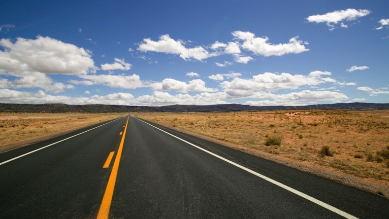 open road in desert