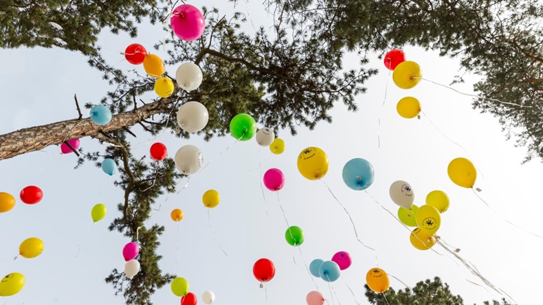 Dozens of colourful balloons are released into the sky at the International Rare Disease Day in Sofia, Bulgaria