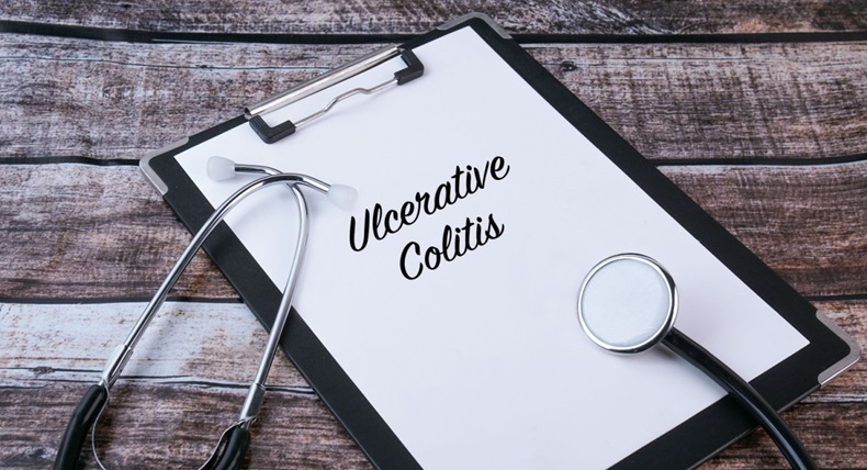 Ulcerative colitis on clipboard with stethoscope