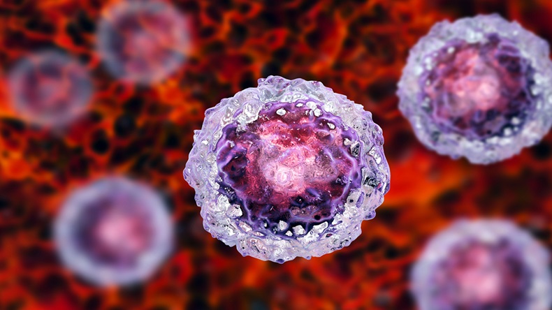 Stem cells on colorful background, 3D illustration
